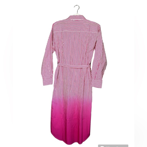 Solid & Striped The Shocking Pink Ombré Oxford Maxi Dress. Shirt Dress Cover-up - Picture 11 of 12